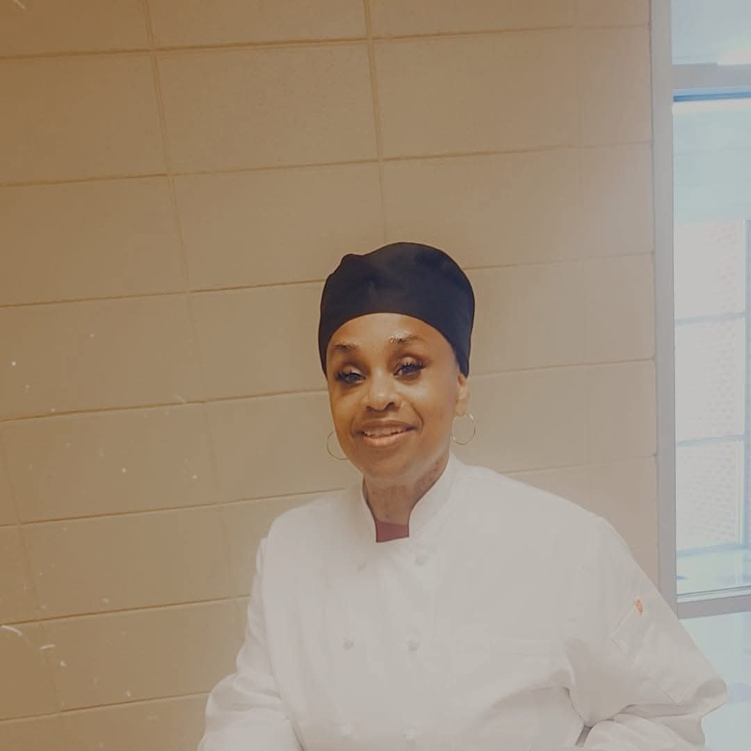 Chef with salad display